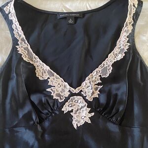 Banana Republic Midnight Black Chemise with Ivory Lace